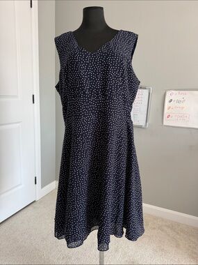 Ricki's Navy Midi Dress with White Polka Dots